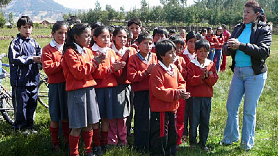 Děti ze školy v peruánské Haparquille