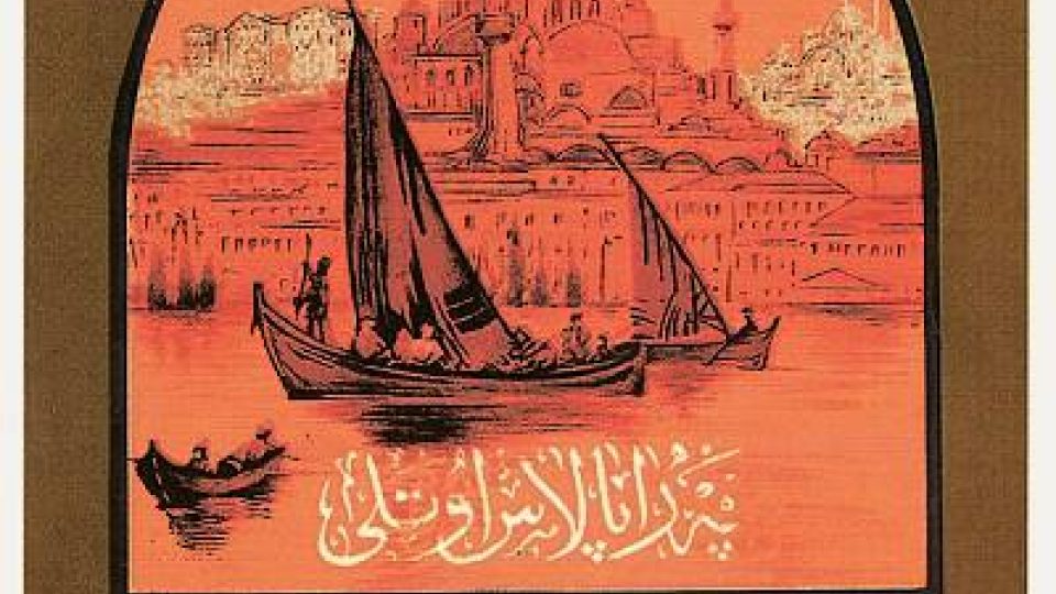 Plakát z osmanské éry propagující hotel Pera Palace