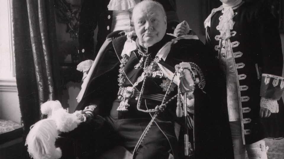 Churchill se synem a vnukem v 50. letech 20. století
