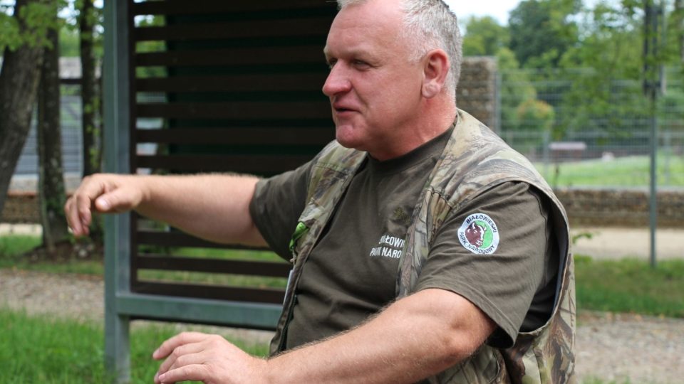 Jarosław Sawicki, lesník, který má v Bělověžském národním parku na starosti ochranu zubrů