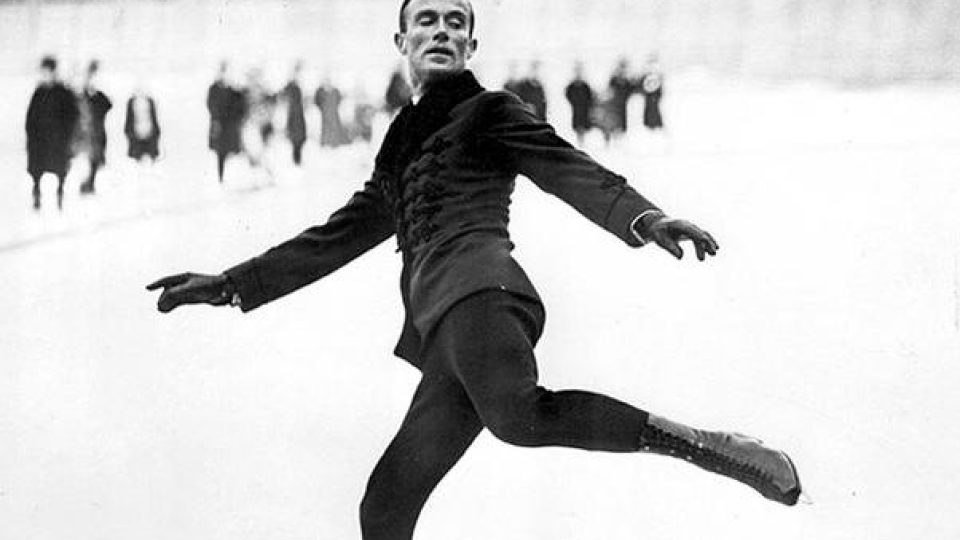 Krasobruslař Gillis Grafström v roce 1924 na hrách v Chamonix
