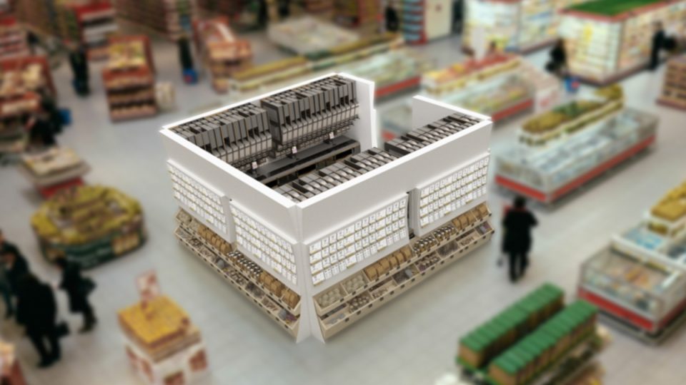 Takhle by v budoucnosti mohly vypadat supermarkety, které by se rozhodly pro prodej zboží bezobalovou technikou firmy Miwa.