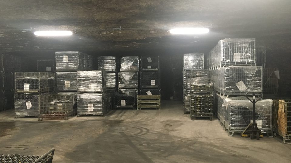 Jeskyně se používá ke zpracování, skladování i slévání vína do lahví