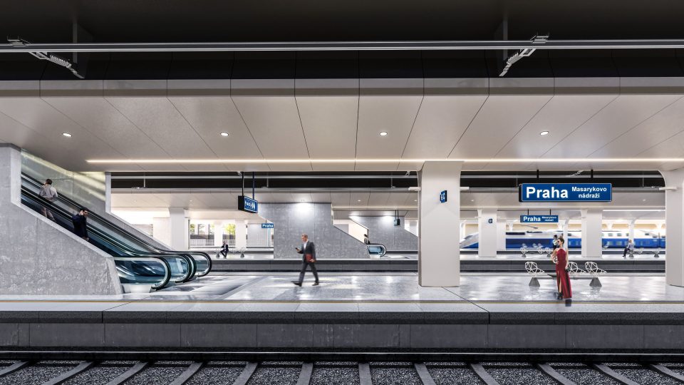 Vizualizace nové podoby stanice Masarykovo nádraží a jejích nových nástupišť