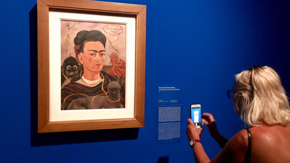 Pro tvorbu Fridy Kahlo jsou charakteristické autoportréty. Tento patří k těm nejznámějším.