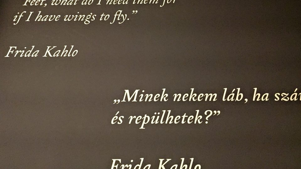 Slavný citát Fridy Kahlo je mottem výstavy: „Na co jsou mi nohy, když mám křídla a můžu lítat…?!“