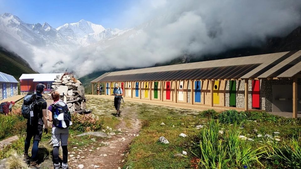 Vzualizace budoucí podoby první ekologické horské chaty v Nepálu