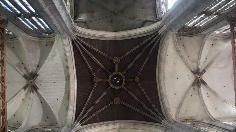 To už mě ale vede do středu katedrály. Musí se tady hodně zaklonit hlava, aby bylo vidět až ke stropu. Budova je to ohromná.