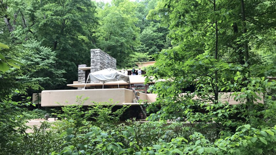 Fallingwater se nachází uprostřed divoké přírody