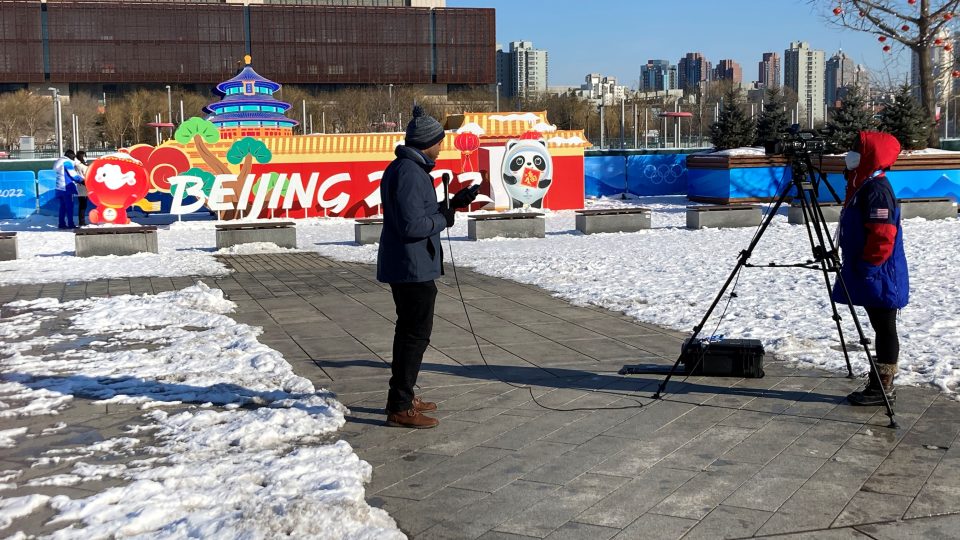 Olympijský park v Pekingu nabízí televizním společnostem jako pozadí skvělé dominanty města