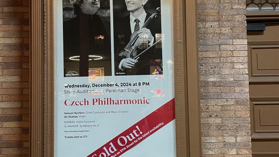 Česká filharmonie vyprodala Carnegie Hall v New Yorku