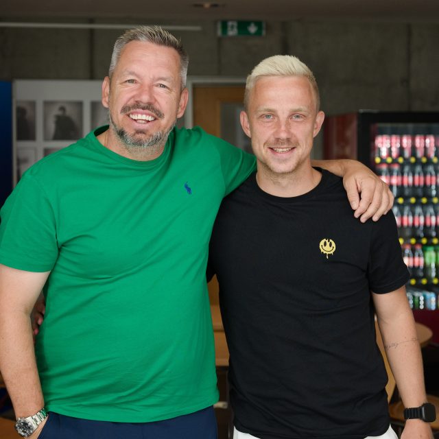 Fotbalista Filip Zorvan a moderátor Pavel Horváth | foto: Anna Rychnovská,  Český rozhlas
