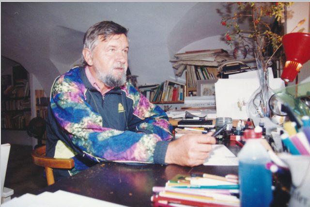 Vladimír Renčín  (6. 12. 1941 – 4. 10. 2017),  český kreslíř,  ilustrátor,  karikaturista | foto: Václav Jirsa,  Fotobanka Profimedia