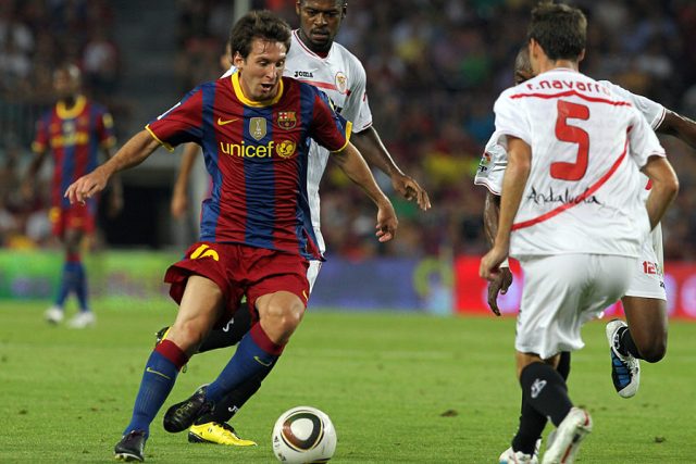 Světová fotbalová hvězda Lionel Messi z Argentiny hraje v dresu FC Barcelona | foto:  FC Barcelona