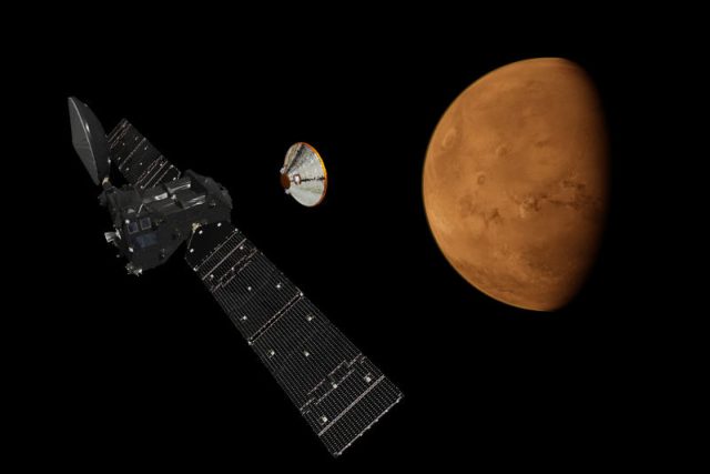 Modul Schiaparelli míří k Marsu | foto: ESA/ATG medialab