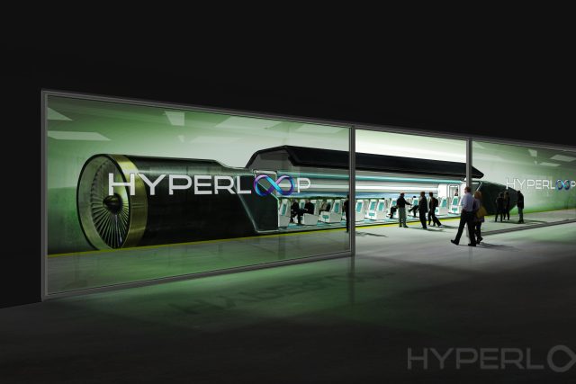 Cestující nastupují do kapsule | foto:  Hyperloop Transportation Technologies