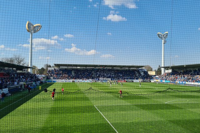 Návštěva stadionu a sektoru pro hostující fanoušky v Uherském Hradišti | foto: Jaroslav Plašil,  Český rozhlas