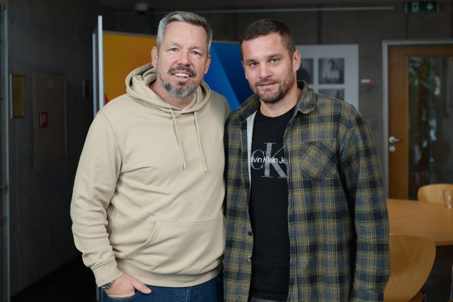 Fotbalista Ladislav Volešák a moderátor Pavel Horváth | foto: Anna Rychnovská,  Český rozhlas