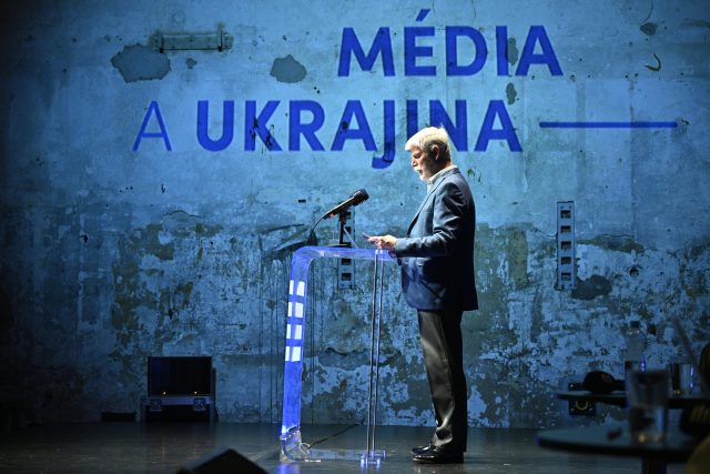 Prezident Petr Pavel zahájil konferenci Českého rozhlasu s názvem Média a Ukrajina | foto: Khalil Baalbaki,  Český rozhlas