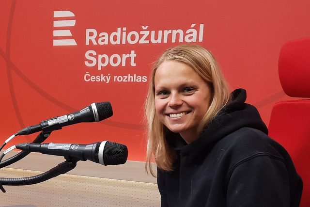 Plavkyně Kristýna Horská v pořadu Na síti | foto: Anna Duchková,  Český rozhlas