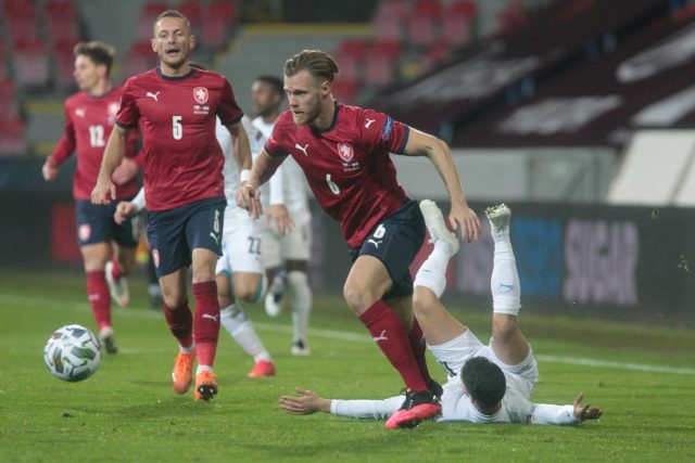 Česká fotbalová reprezentacer během utkání s Izraelem | foto: Profimedia