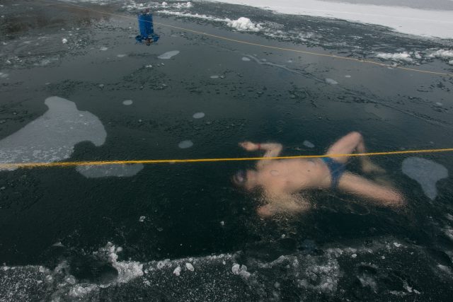 David Vencl plave pod ledem | foto: Profimedia