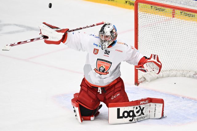 Brankář Hradce Králové Patrik Bartošák | foto: Radek Petrášek,  Profimedia