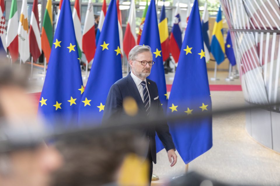 Petr Fiala v sídle Rady EU | foto: Diego Ravier,  Reuters