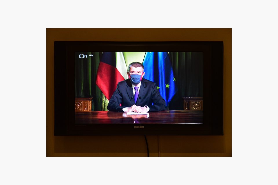 Mimořádný projev premiéra Andreje Babiše v pondělí 23. března | foto: Roman Vondrouš,  ČTK