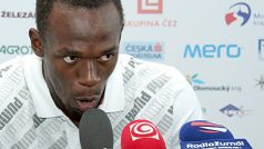 Usain Bolt na tiskové konferenci